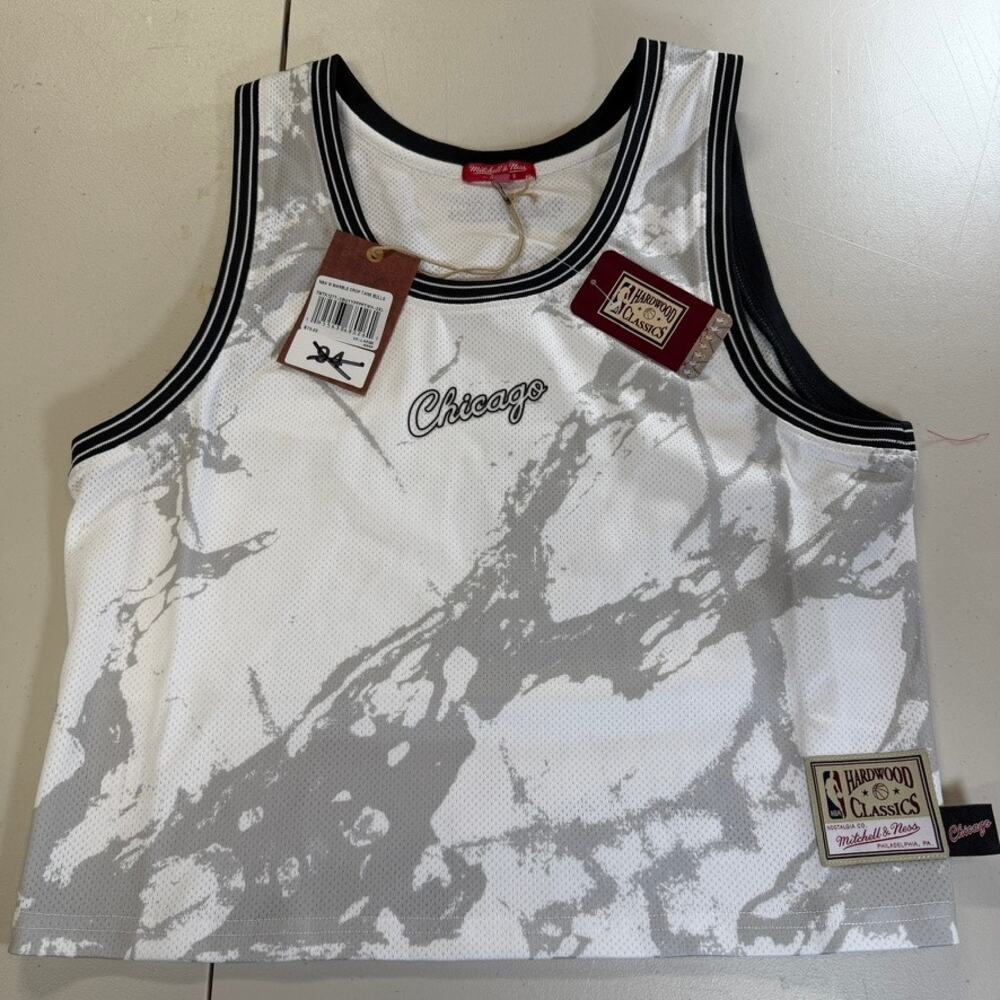 Chicago Bulls Mitchell & Ness Women's Marble Crop Tank 2XL NWT